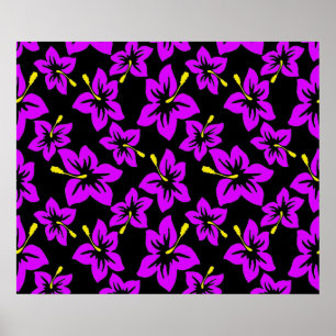 Tropiska Lilan Hawaiianska Hibiscus-blommor Poster