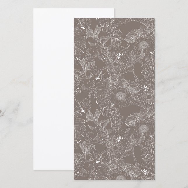 Tropiska linor och handflatan löv. meddelande (Fram/baksida)