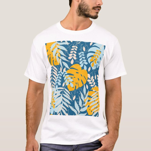 Tropiska Löv: Abstrakt Jungle T Shirt (Framsida)