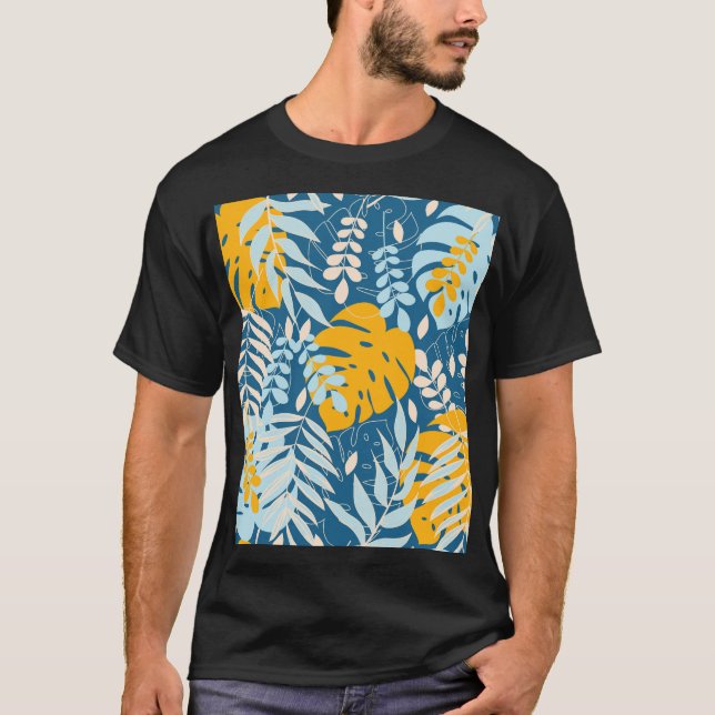 Tropiska Löv: Abstrakt Jungle T Shirt (Framsida)