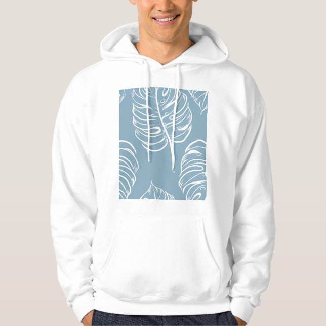 Tropiska Löv Abstrakten: Sömlös Greenery. Hoodie (Framsida)