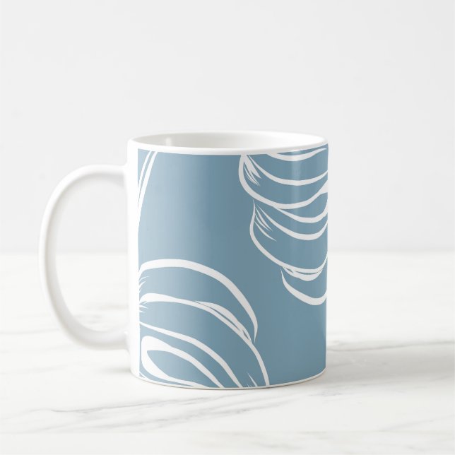 Tropiska Löv Abstrakten: Sömlös Greenery. Kaffemugg (Vänster)