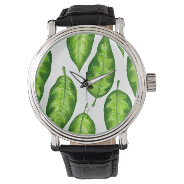 Tropiska löv armbandsur (Framsida)