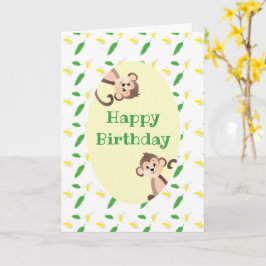 Tropiska Löv Banana Peels från Grattis på födelsed Kort