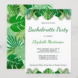 Tropiska Löv Beach Foliage Bachelorette Party Inbjudningar