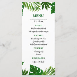 Tropiska Löv | Bröllop Menu Meny