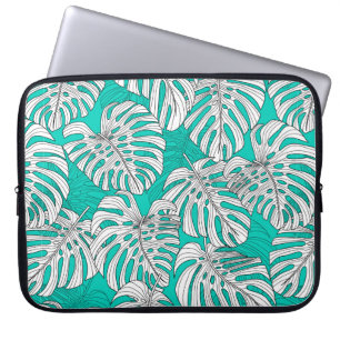 Tropiska löv, djungel löv, sömlös vintage fl laptop fodral