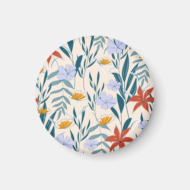 Tropiska Löv: Fashionable Abstrakt Background. Magnet (Framsidan)