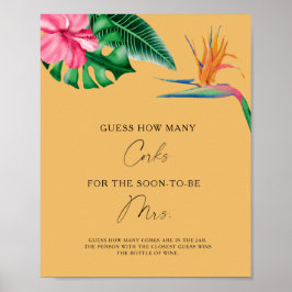Tropiska löv - Gissa hur många Kork Poster