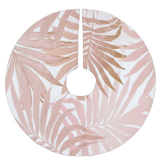 Tropiska löv: glansig gradient mönster. julgransmatta borstad polyester