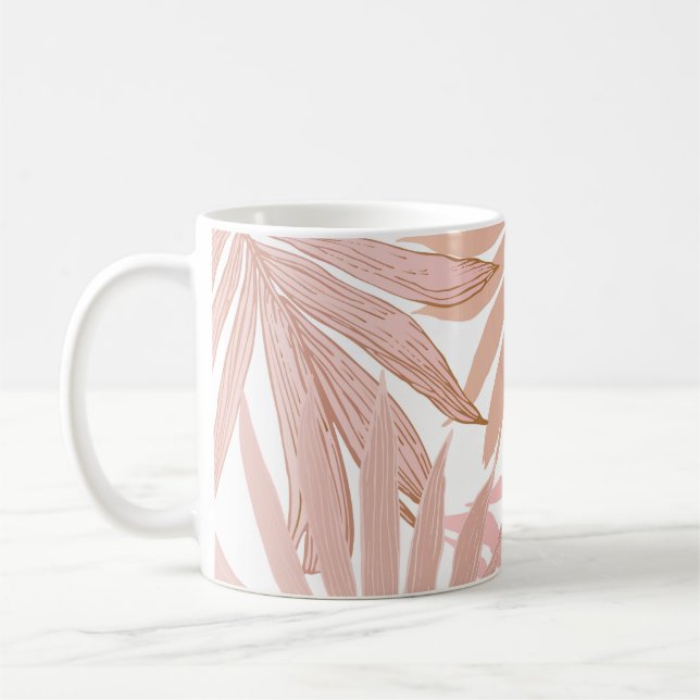 Tropiska löv: glansig gradient mönster. kaffemugg (Vänster)