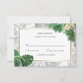 tropiska löv guld greenery botanical osa inbjudningar