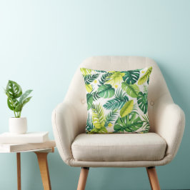 Tropiska Löv-historien - Monstera och Banana Löv Kudde