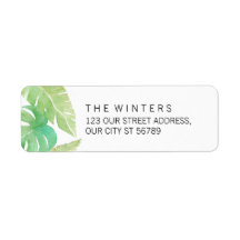 Tropiska Löv i vattenfärg