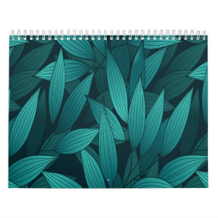 tropiska löv med övertoning kalender