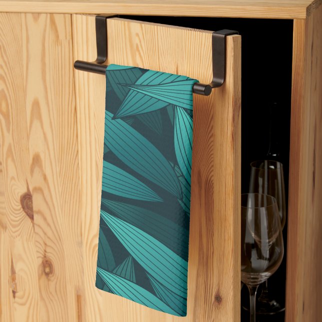 tropiska löv med övertoning kökshandduk (Thirds Fold)