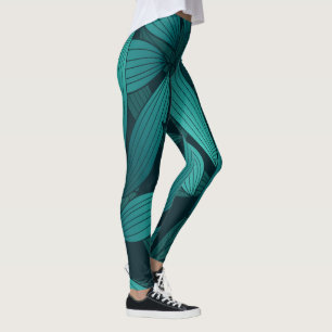 tropiska löv med övertoning leggings