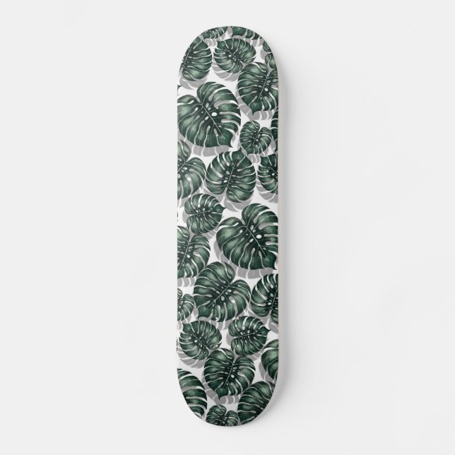 Tropiska löv mini skateboard bräda 18,5 cm (Framsida)