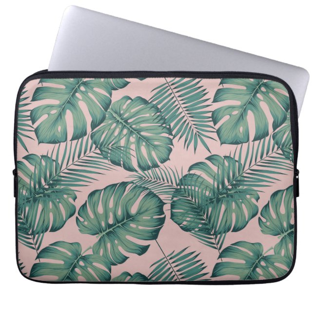 Tropiska Löv Mönster Laptop Fodral (Framsidan)