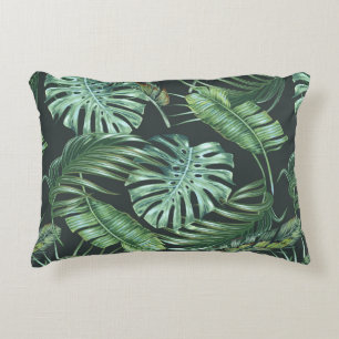 Tropiska löv, monstera, banan löv, djungelräv prydnadskudde