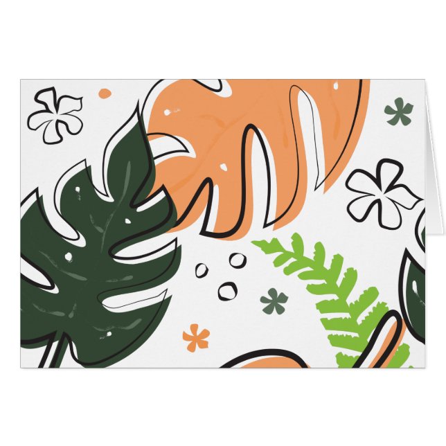 tropiska löv OBS kort (Framsidan Horizontal)