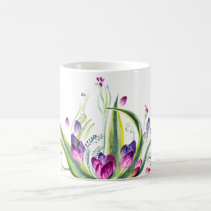 Tropiska löv och blommor för teatime kaffemugg