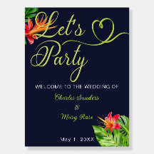 Tropiska Löv och Blommor Retro Bröllop