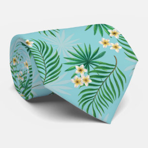 Tropiska löv och blommor slips