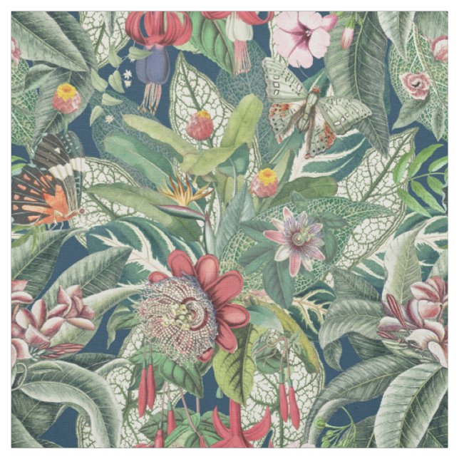 Tropiska Löv och blommor Tyg (Provkarta)