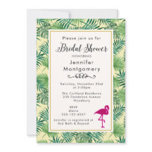 Tropiska Löv och en Rosa Flamingo-Möhippa