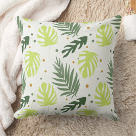 Tropiska löv och polka dots på struktur. kudde