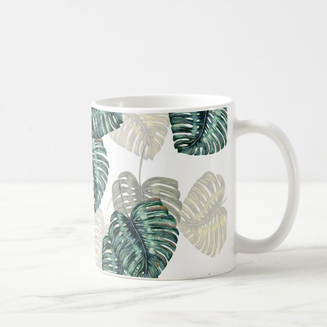 Tropiska Löv på White Kaffemugg (Höger)