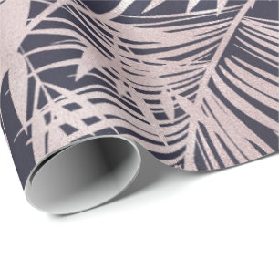 tropiska löv ro guld faux foil Wrapping Papper Presentpapper