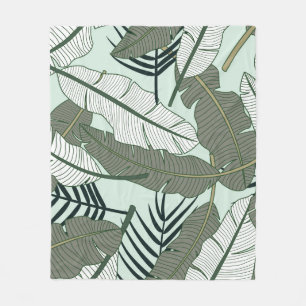 Tropiska Löv: Sömlös natur Mönster. Fleecefilt
