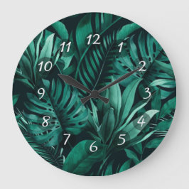 Tropiska Löv Stor Klocka