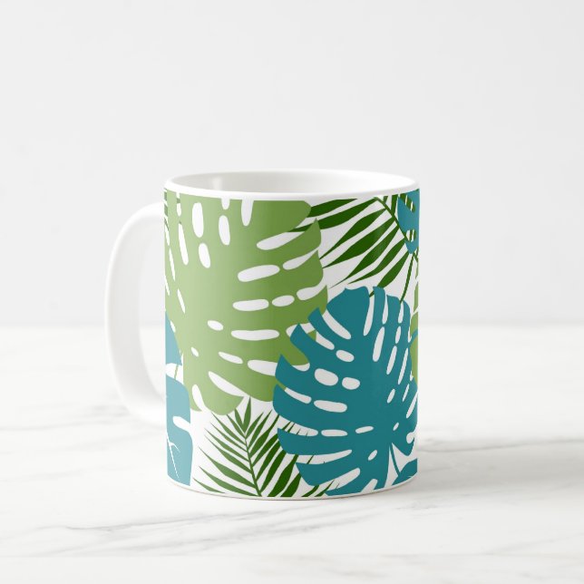 Tropiska Löv, vackra mönster, Napkins Kaffemugg (Framsida vänster)
