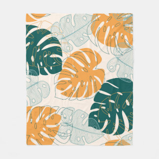 Tropiska Löv: Vintage Jungle Seal Fleecefilt