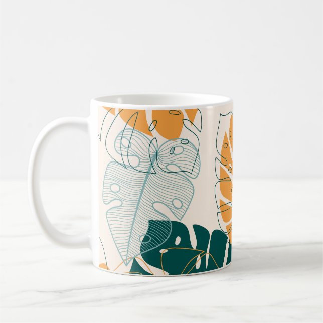 Tropiska Löv: Vintage Jungle Seal Kaffemugg (Vänster)
