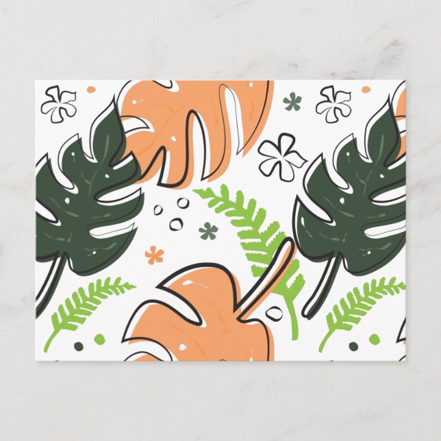 tropiska löv vykort (Framsida)