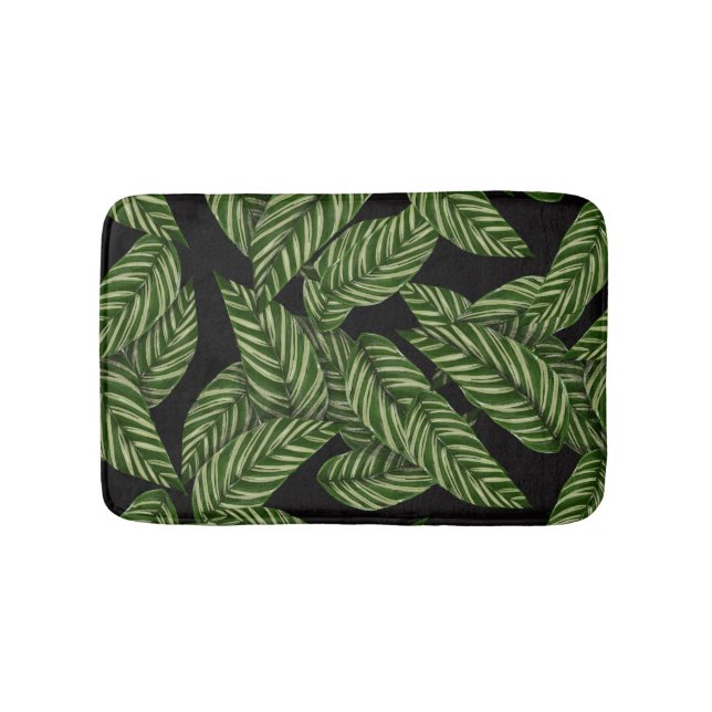 Tropiska Löven Mönster Badrumsmatta (Framsidan)