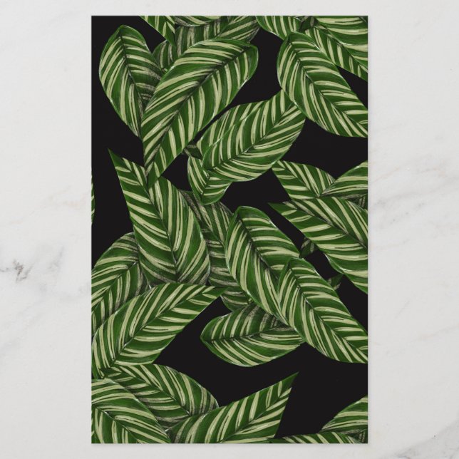 Tropiska Löven Mönster Brevpapper (Framsida)