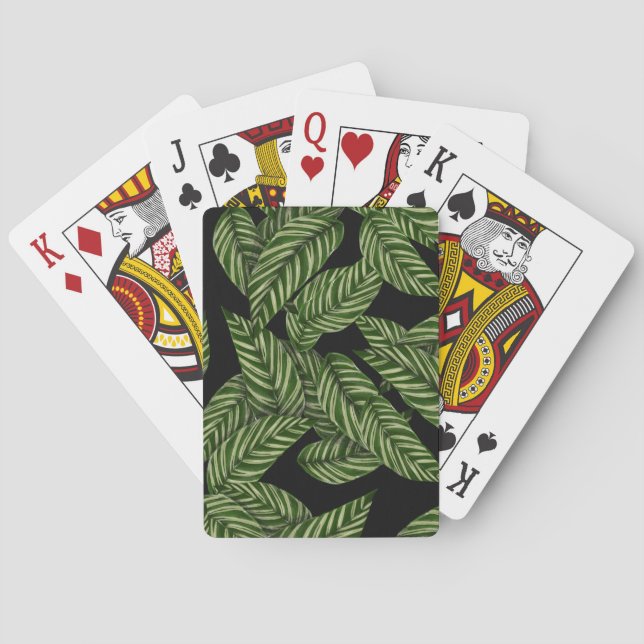 Tropiska Löven Mönster Casinokort (Baksidan)