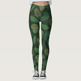 Tropiska Löven Mönster Leggings