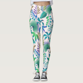 Tropiska löven mönster leggings