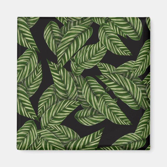 Tropiska Löven Mönster Magnet (Framsidan)