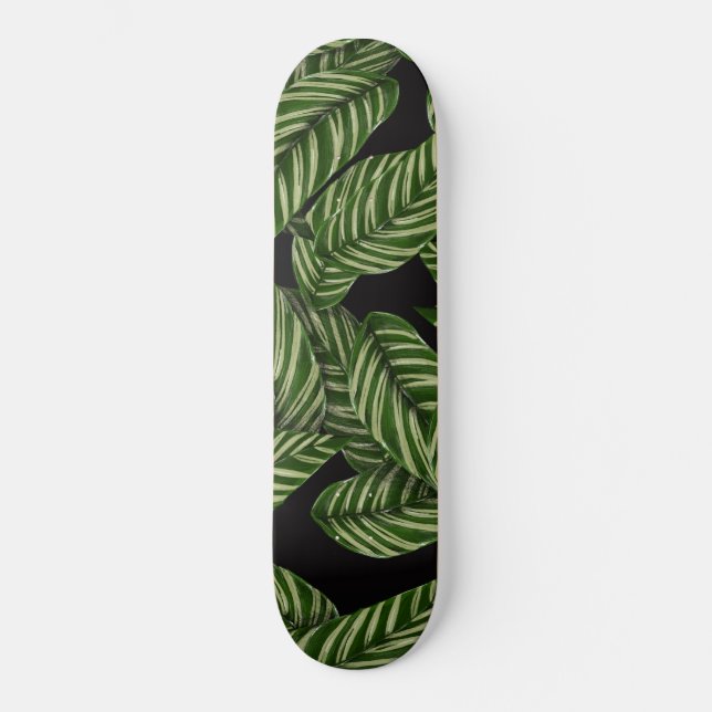 Tropiska Löven Mönster Mini Skateboard Bräda 18,5 Cm (Framsida)