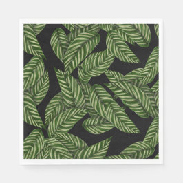 Tropiska Löven Mönster Pappersservett