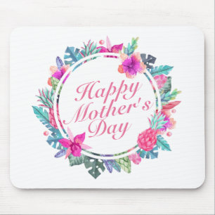 Tropiska Lycklig Mors dag Blommigt Ram Mousepad Musmatta