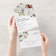 Tropiska Magnolia White Grönt Red alla in one Invi