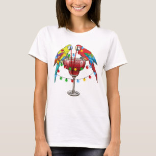 Tropiska makor som dricker Vin T Shirt